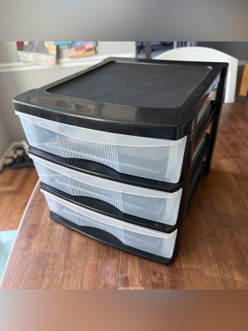 Black 3 Drawer Desktop Storage Container